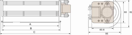 貫流風(fēng)機LB60外形尺寸圖